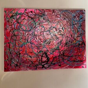 Abstract Pink and Red Canvas Art